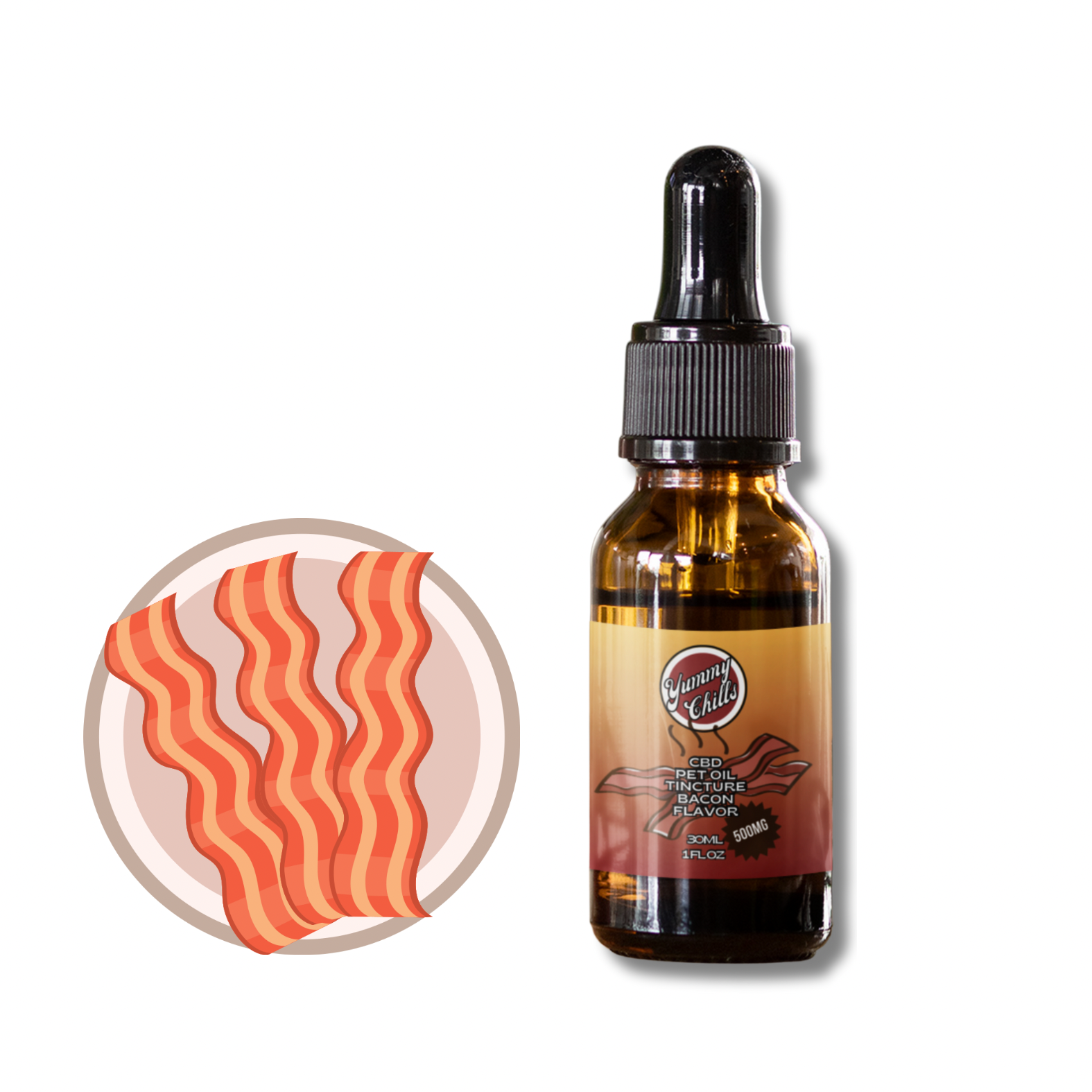 YUMMY CHILLS BACON FLAVORED 500MG CBD OIL TINCTURE