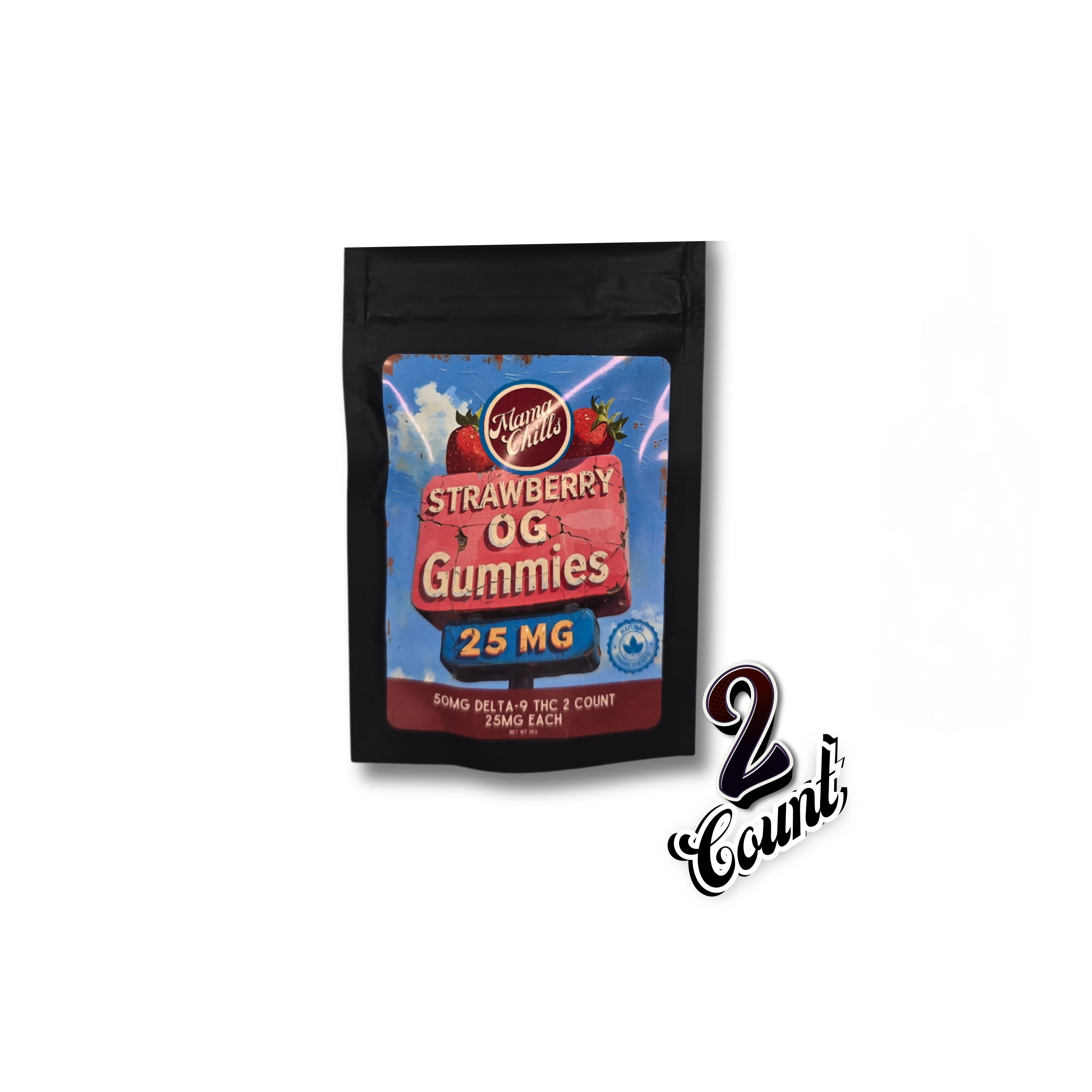 MAMA CHILLS NATURALS- 25MG STRAWBERRY OG 2-Pack