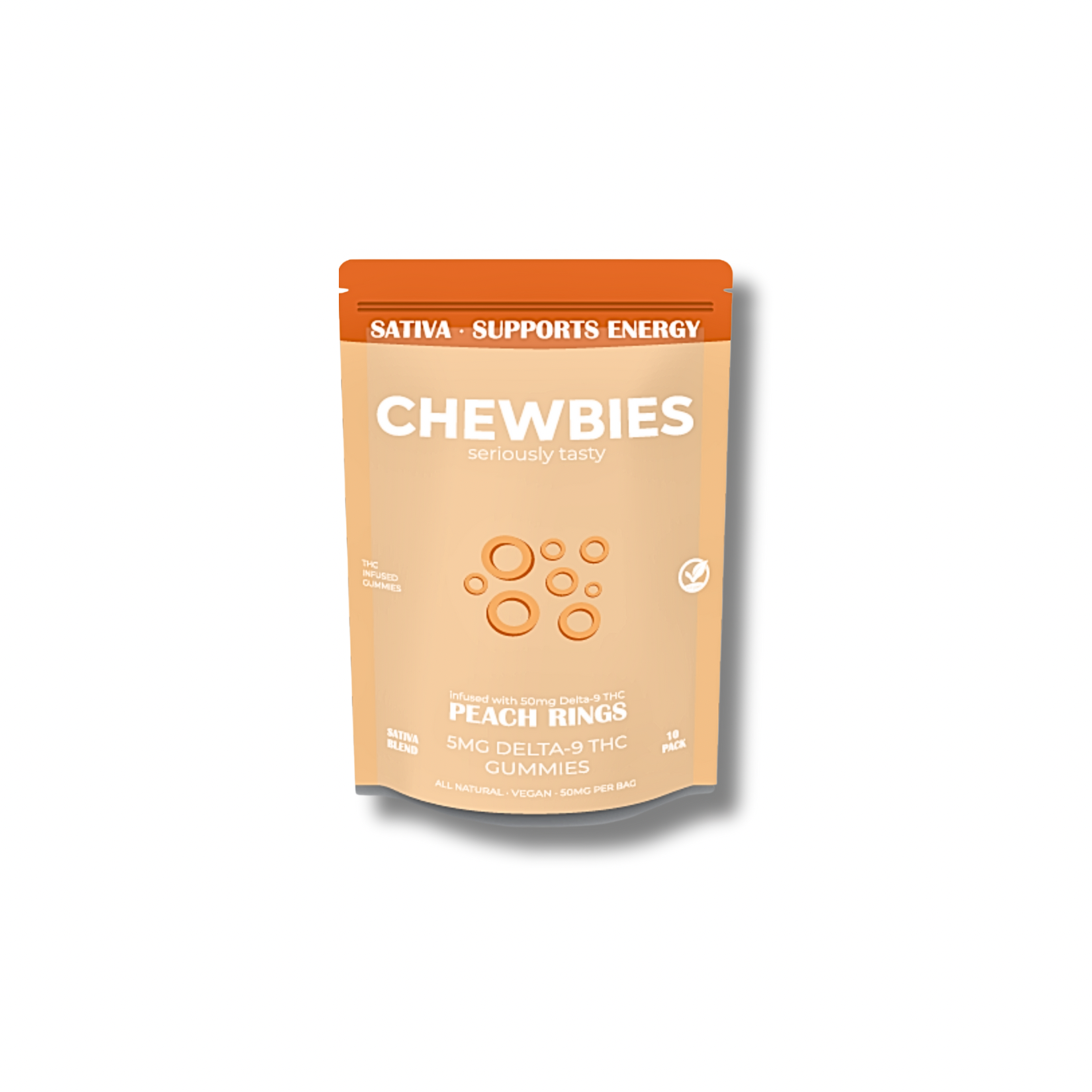 5MG LOW DOSE GUMMIES- SATIVA- PEACH RINGS- 10 COUNT
