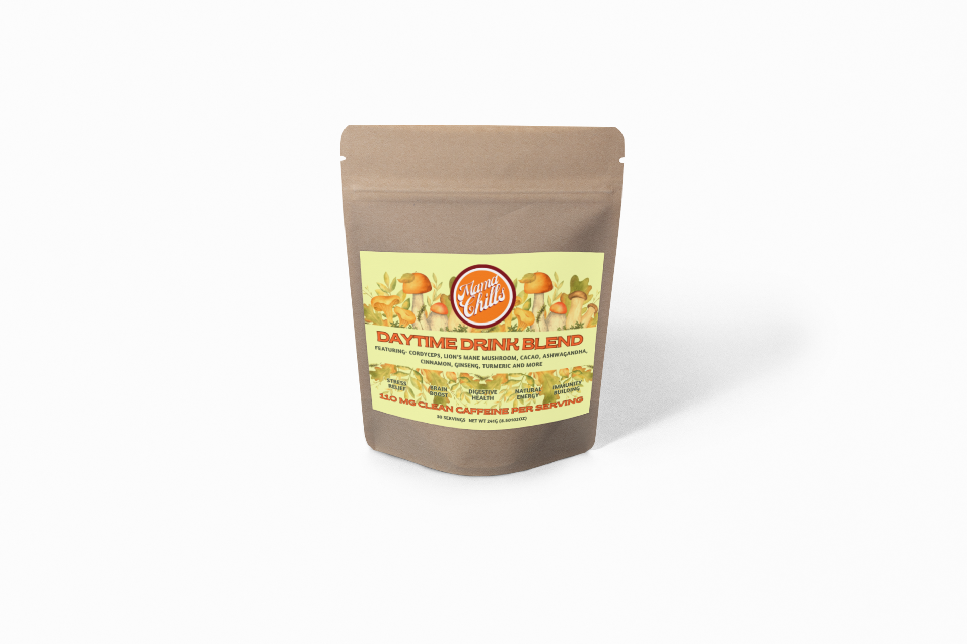 MAMA CHILLS DAYTIME DRINK- NATURAL CAFFEINE- MUSHROOM WELLNESS