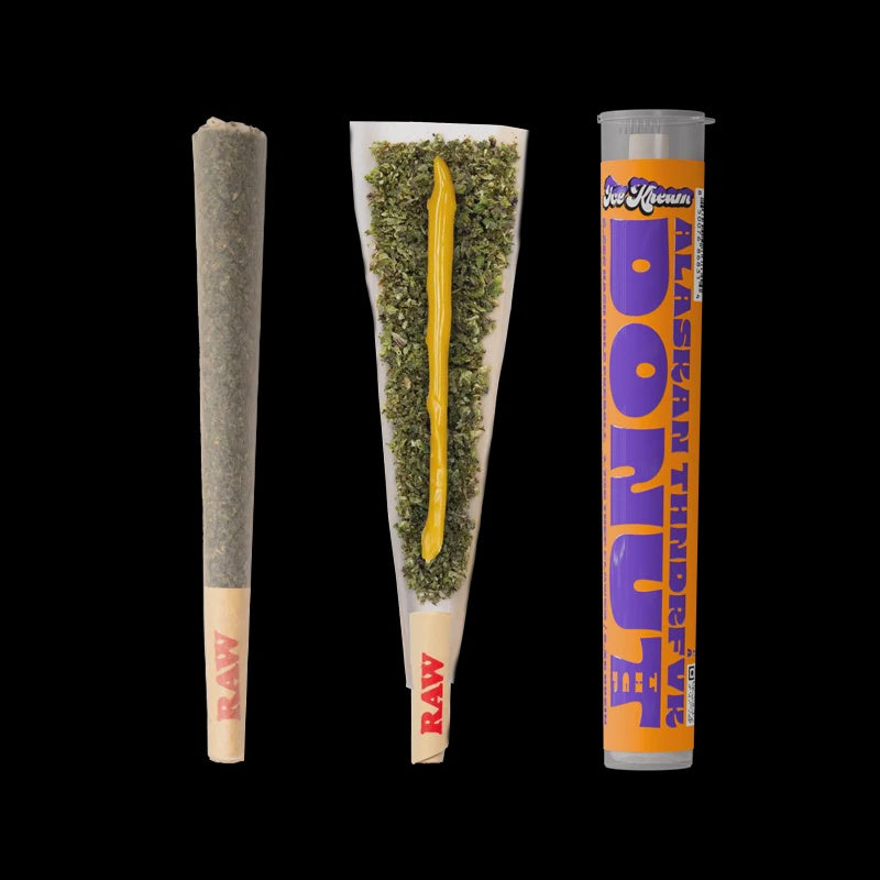 ALASKAN THUNDERFVCK DONUT-2.25G SATIVA HASH HOLE PREROLL- 1.75G THCA FLOWER/ .5G ROSIN