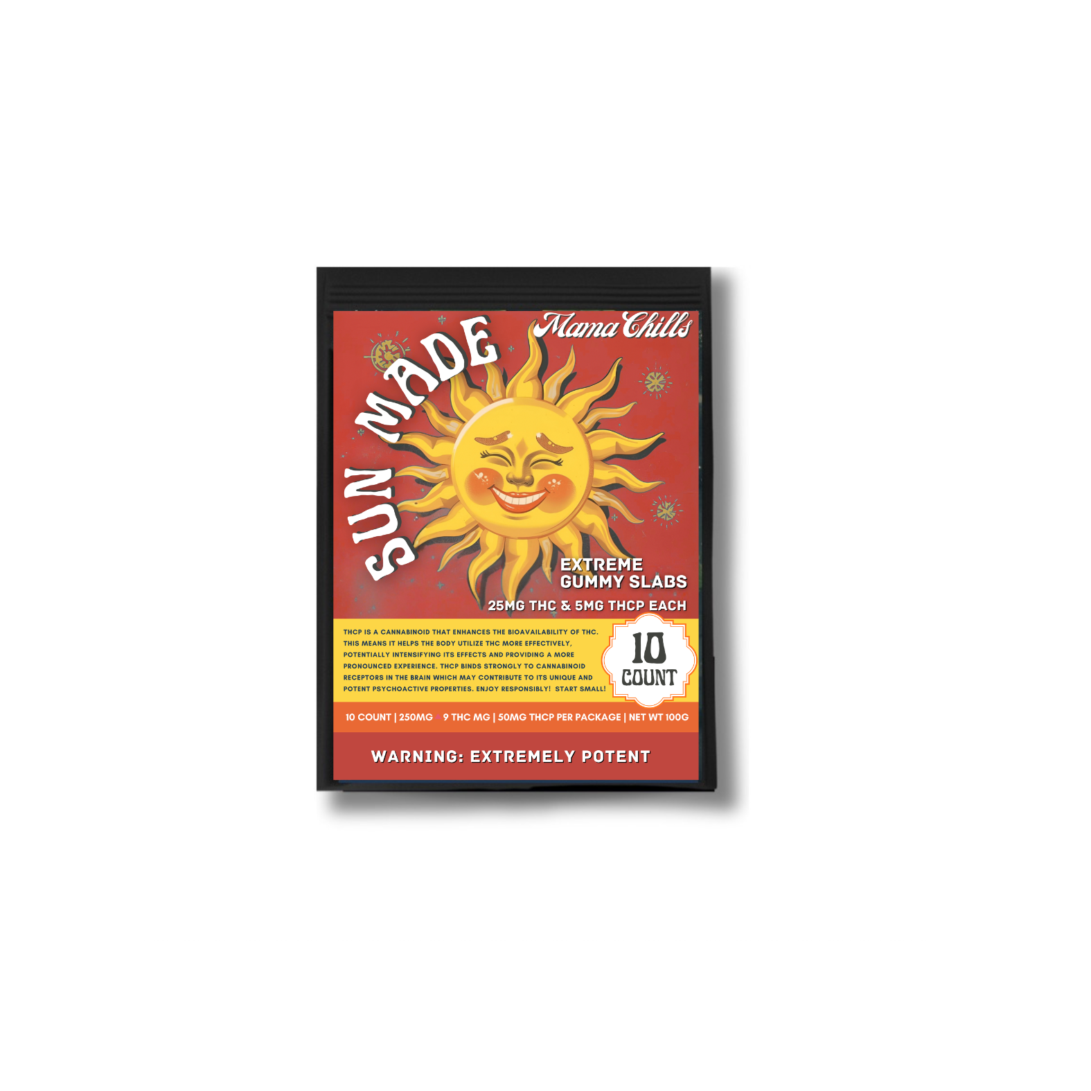 10 COUNT SUN MADE GUMMY SLABS- 25MG THC- 5MG THCP- EXTREMELY POTENT