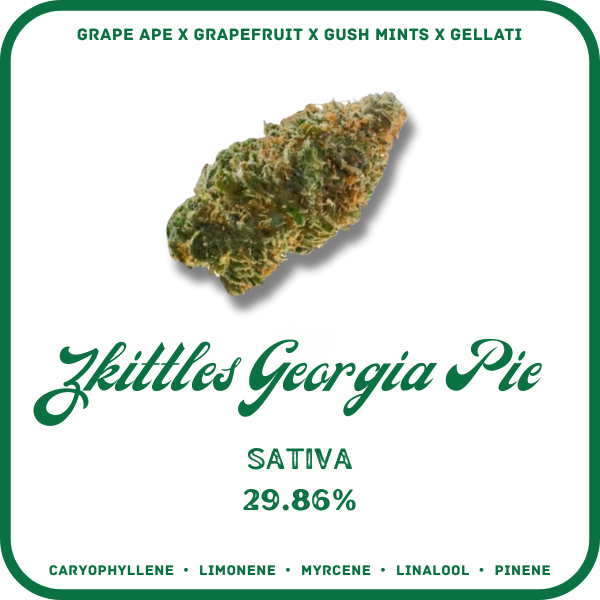 ZKITTLES GEORGIA PIE FLOWER- SATIVA 29.86%