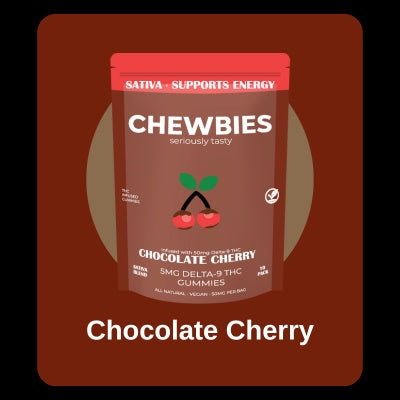 LOW DOSE CHEWBIES- CHOCOLATE CHERRY- SATIVA 5 MG